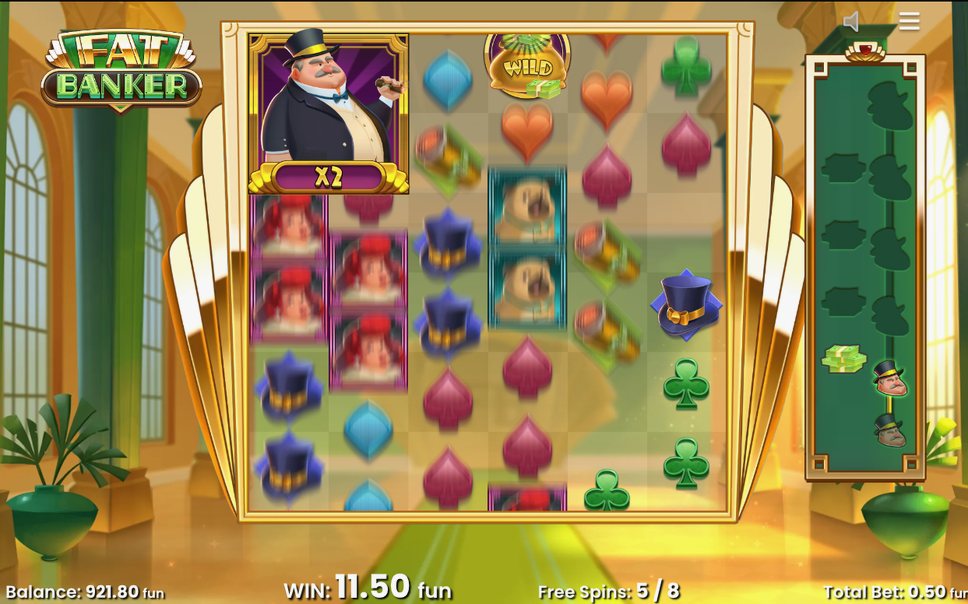 Free Spins där Fat Banker-wilden växer över hjulen